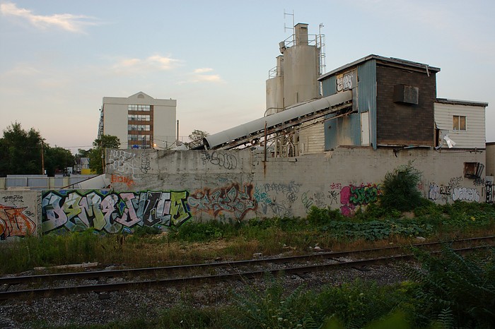 Ontario Redi-Mix, as seen from the park